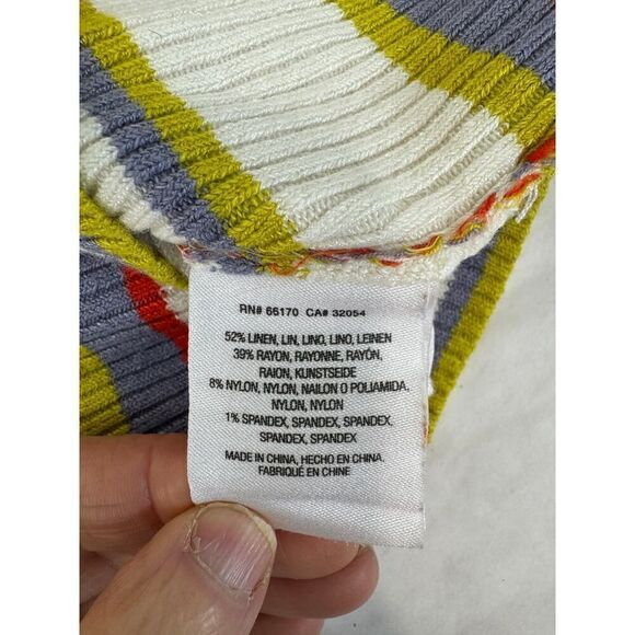 Anthropologie Moth Linen / Rayon Blend Knit Mock Turtleneck Tank Sweater - Small - Picture 4 of 7